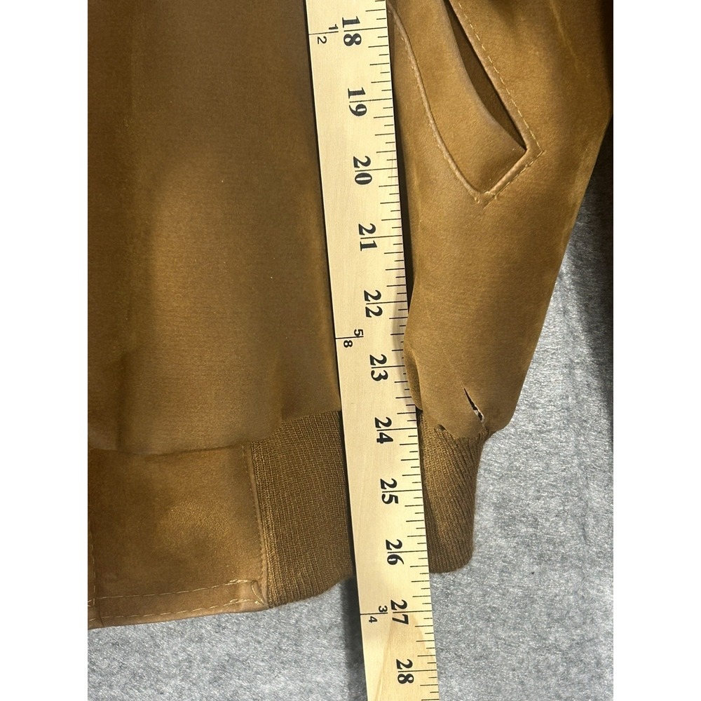 Reportage R.G.A. Made in Italy Tan Suede/Leather Style Bomber Jacket Men's Brown - Picture 11 of 15